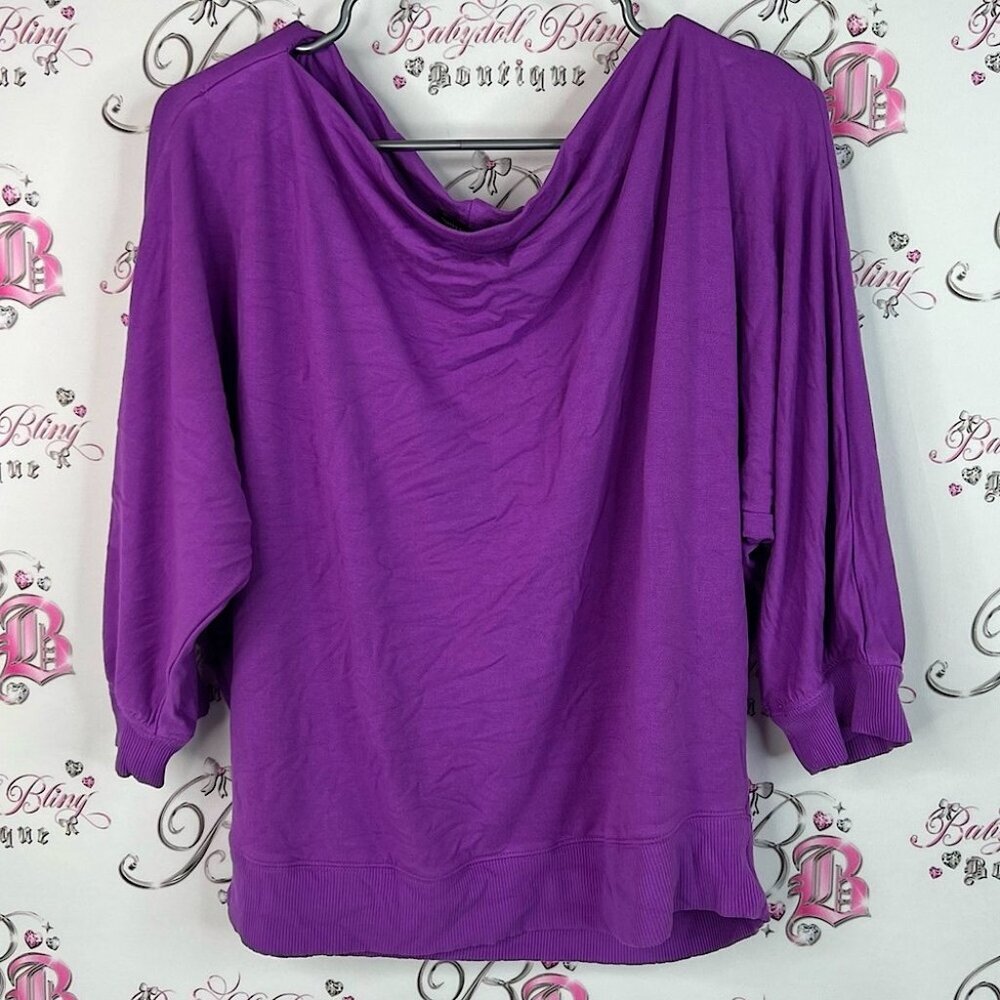 Simply Vera Vera Wang long sleeve bubble sleeve Vibrant Purple Knit Top